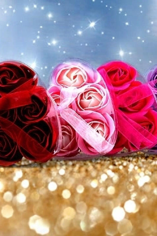 Kalp Kutulu Gül Şeklinde Sabun