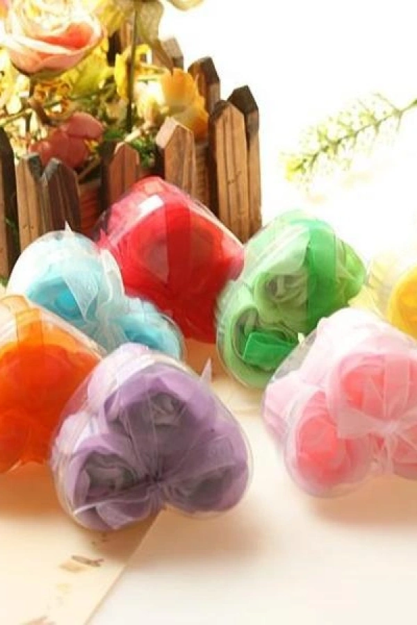 Kalp Kutulu Gül Şeklinde Sabun - Mini