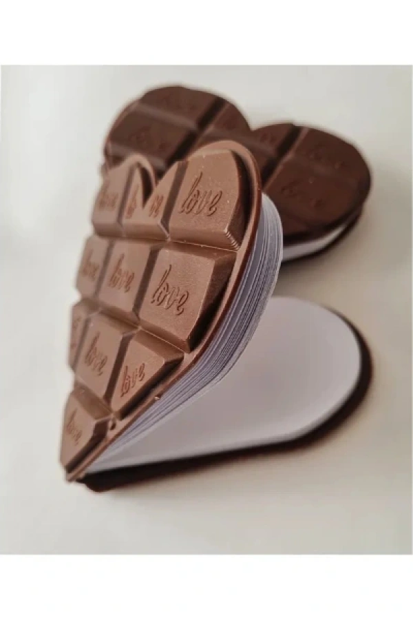 Kalp Tasarımlı Çikolata Not Defteri