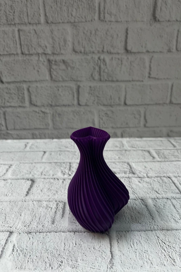 Kalpli Mor Mini Vazo 5 cm Dekoratif Masa Üstü Aksesuar