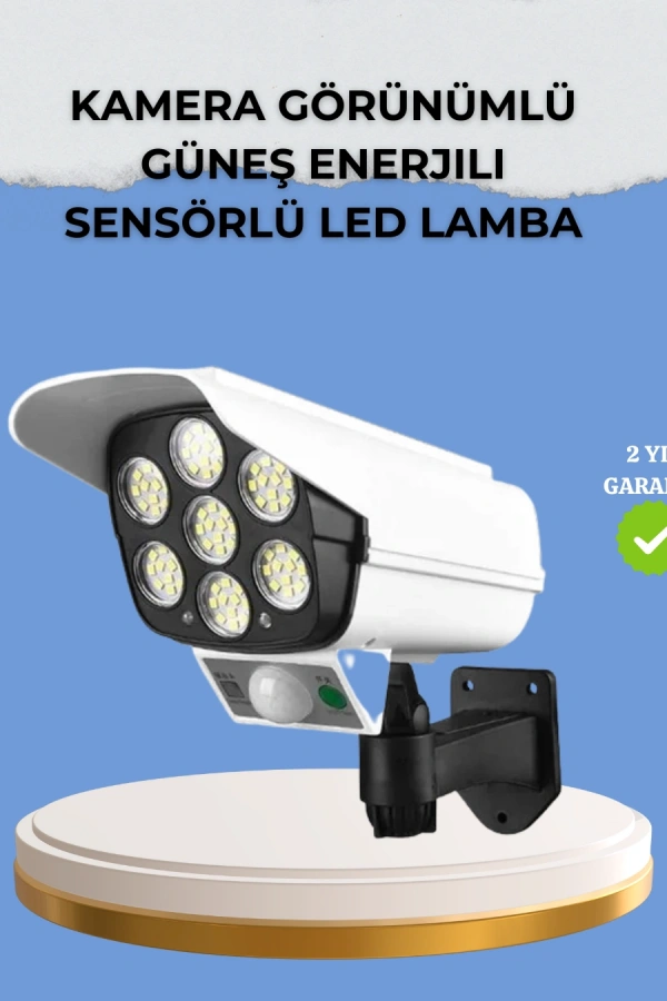 Kamera Görünümlü Solar LED Lamba Hareket Sensörlü Uzaktan Kumandalı Bahçe Duvar Aydınlatması