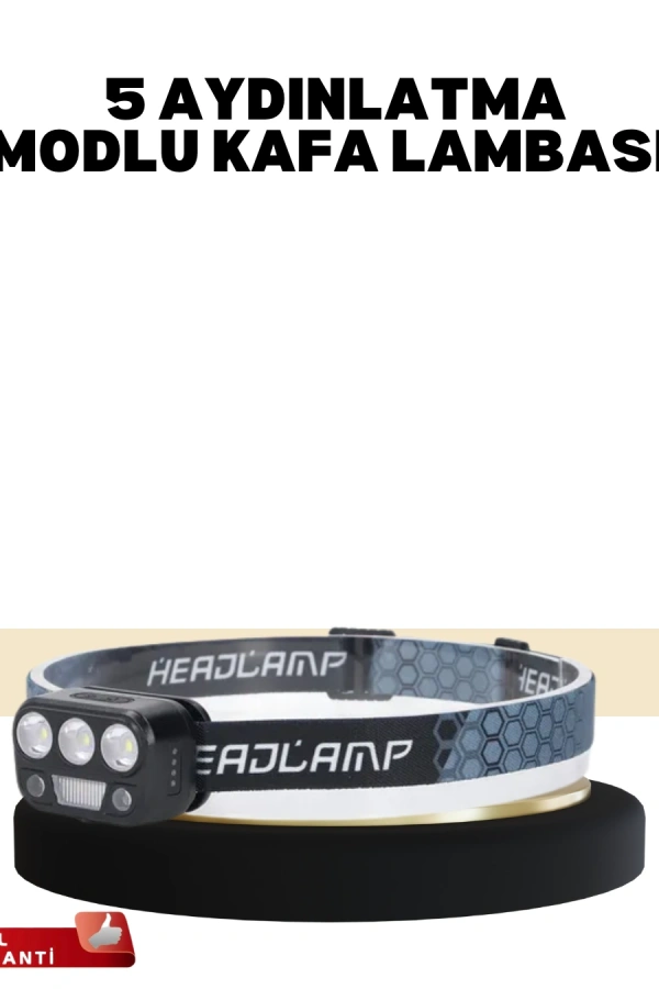 Kamp ve Trekking İçin Sensörlü LED Kafa Lambası