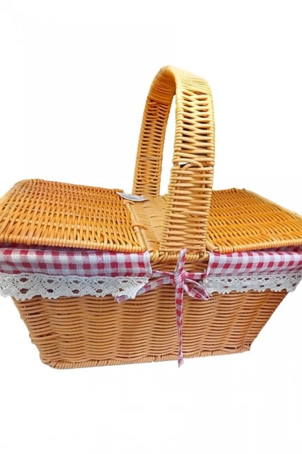 Kapaklı Hasır Piknik Sepeti