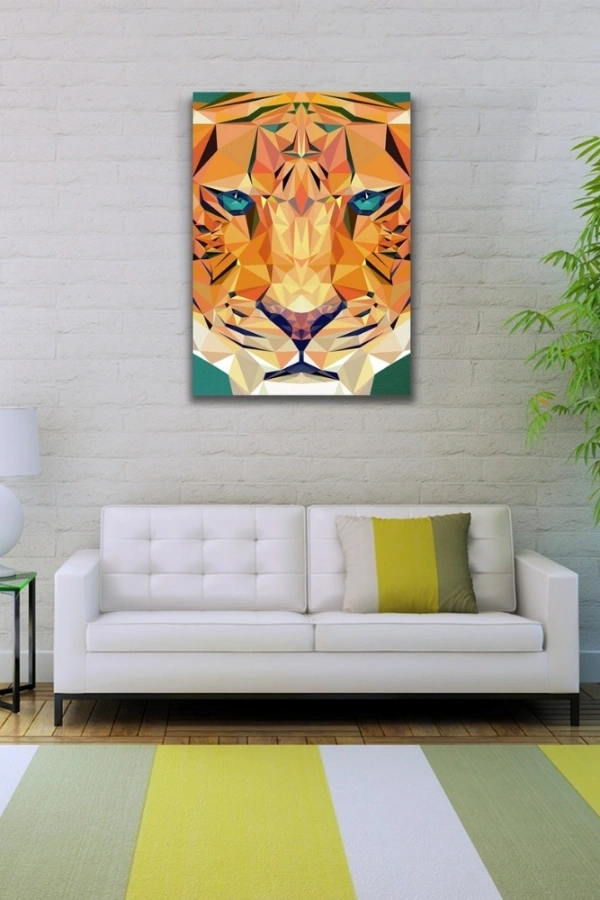 Kaplan Figürü Soyut Çalışma Kanvas Tablo 50 x 70