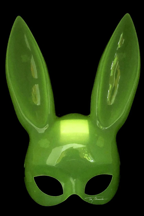 Karanlıkta Yanan Glow Floresan Tavşan Maskesi