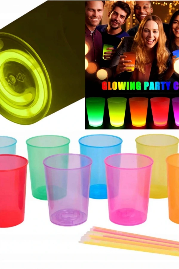 Karanlıkta Yanan Mega Glow Bardaklar 8 Adet