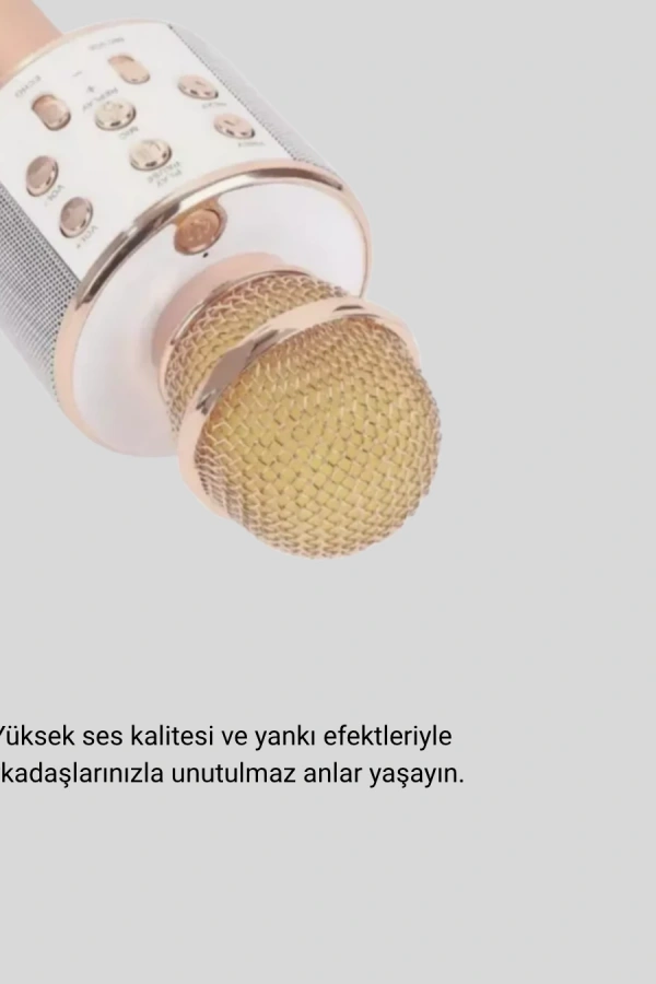 Karaoke Mikrofonu Bluetooth USB AUX Girişli Yankı Efektli