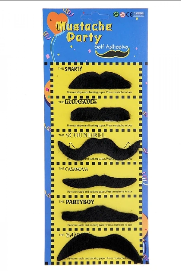 Karnaval Kostüm Partisi Bıyığı 6 Model 6 Adet