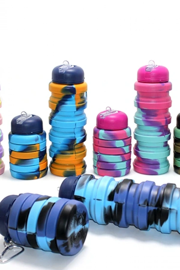 Katlanabilir Portatif Silikon Su Şişesi 500 Ml Model 1