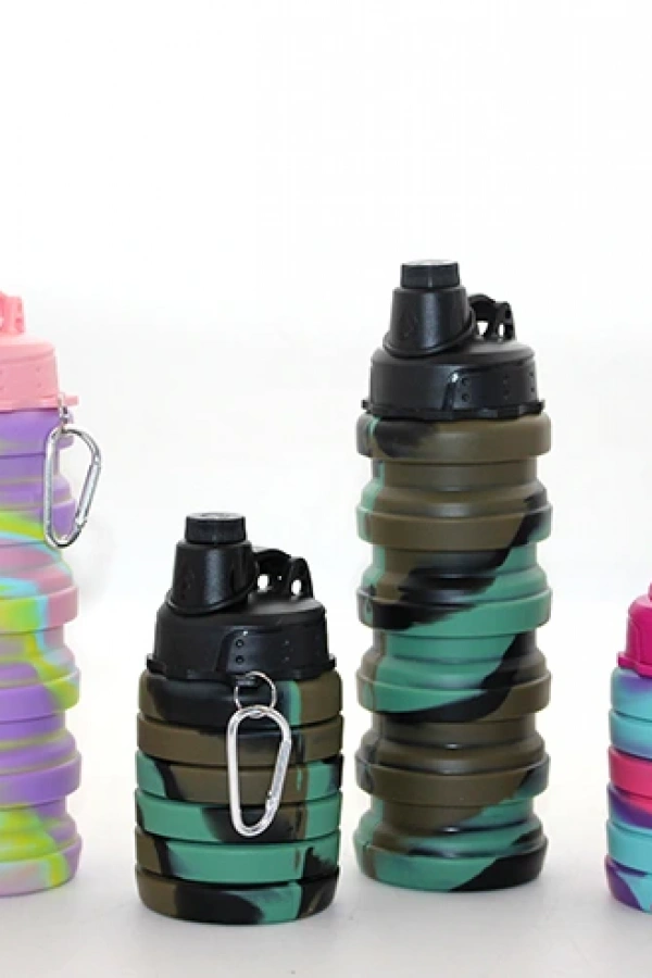 Katlanabilir Portatif Silikon Su Şişesi 500 Ml Model 2