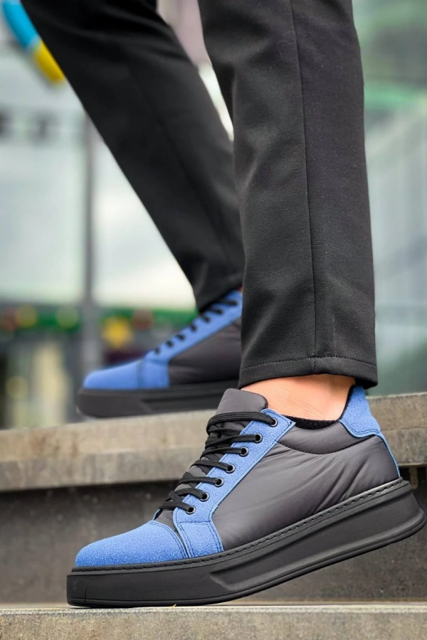 KB-X46 Kuback Siyah Sax Mavi Yüksek Siyah Taban Günlük Spor Ayakkabı