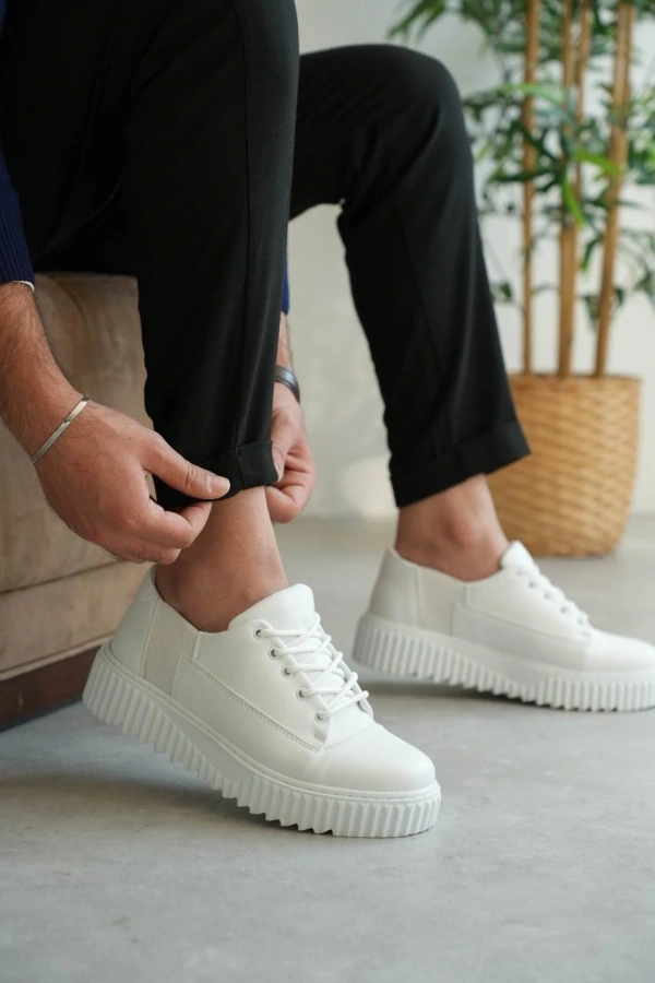 KB-X516 Kuback Beyaz Cilt Günlük Erkek Ayakkabı