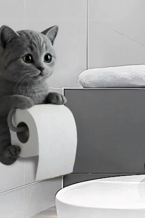 Kedi Tasarımlı Tuvalet Kağıtlığı