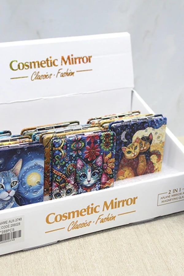 Kedi Taşlı El Aynası Dikdörtgen İnce