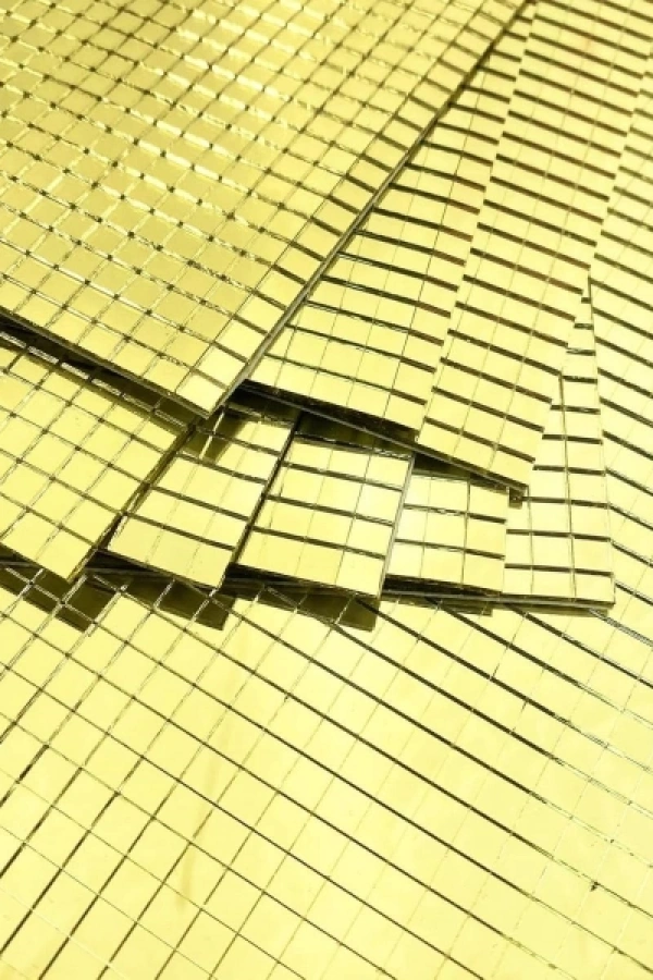Kendinden Yapışkanlı Aynalı Kare Gold Sticker 30x30 Cm