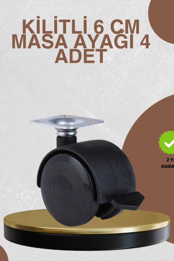 Kilitli Mobilya Ayağı 6 cm 4’lü Set Zemin Korumalı