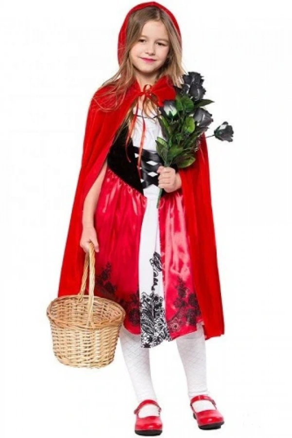 Kırmızı Başlıklı Kız Şapkalı Pelerin 90 cm