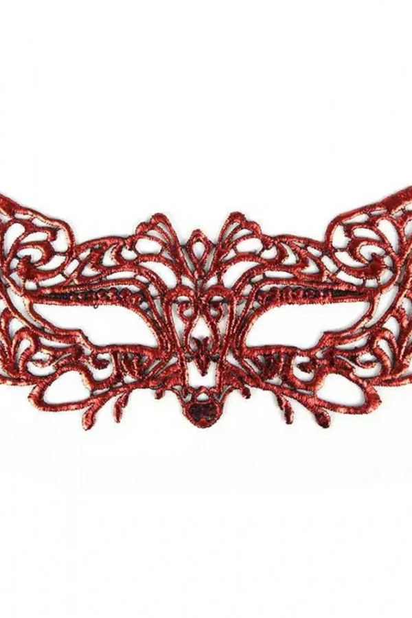 Kırmızı Dantel Masquerade Maskesi 9 No