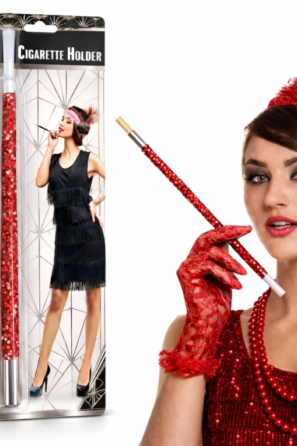 Kırmızı Payetli Sigara Tutacağı