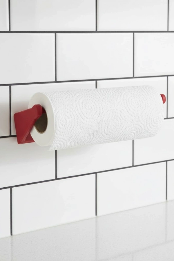 Kırmızı Peçete Askısı Mutfak Duvar Tipi Peçetelik Organizer