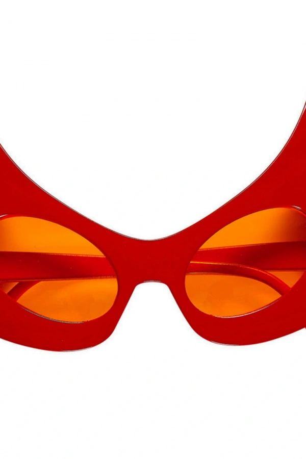 Kırmızı Renk Bıyık Tasarımlı Kedi Gözlüğü