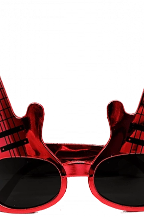 Kırmızı Renk Gitar Şekilli Parti Gözlüğü