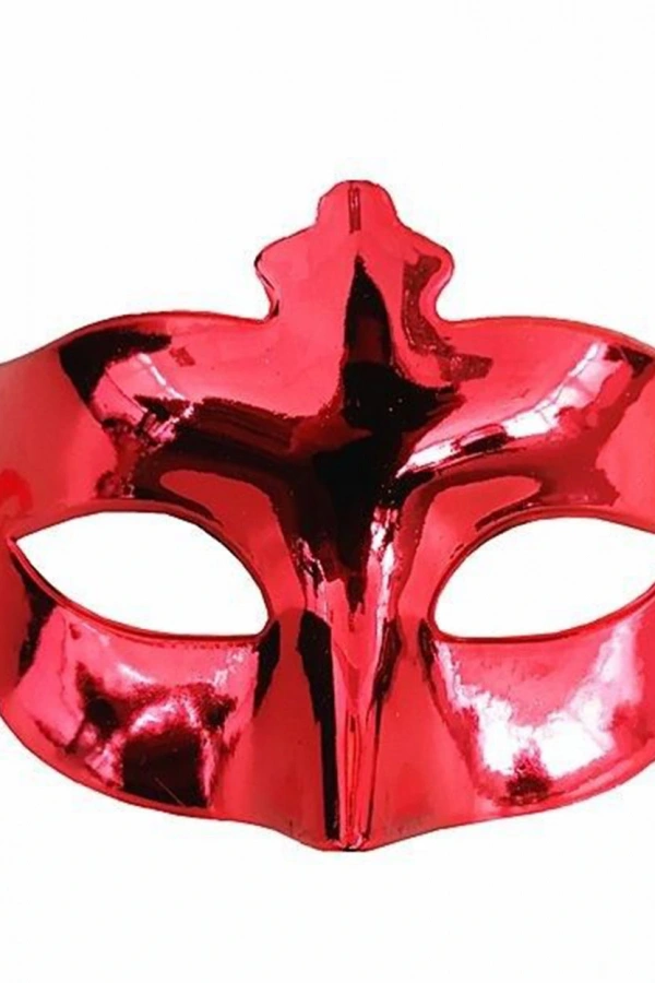 Kırmızı Renk Parlak Balo Maskesi