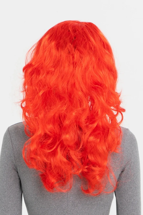 Kırmızı Renk Uzun Dalgalı Parti Peruğu