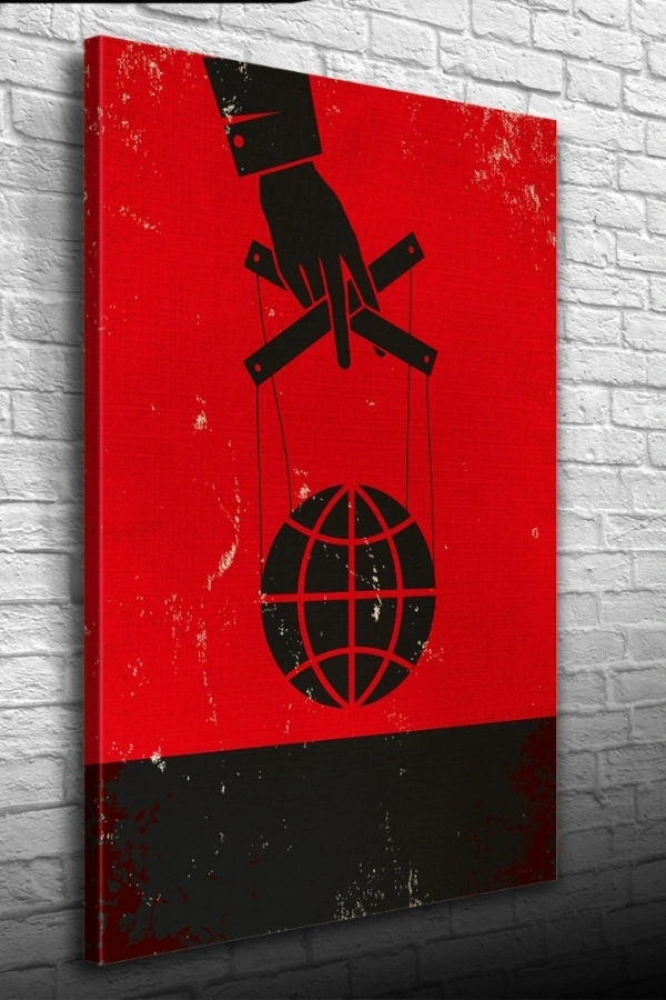 Kırmızı ve Siyah Afiş Görseli Kanvas Tablo 50 x 70