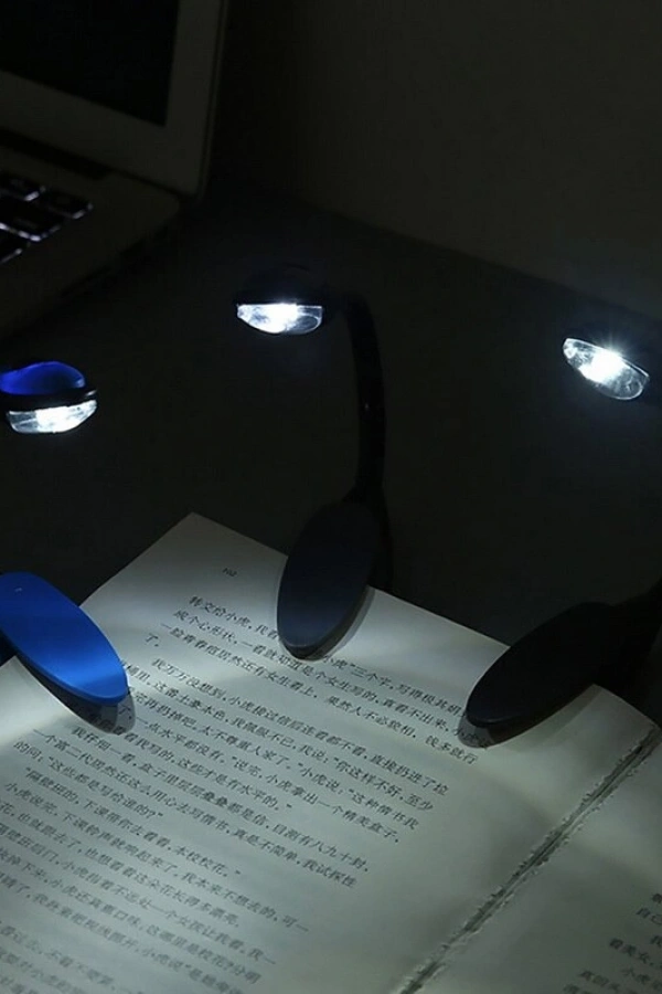 Kitap Okuma Işığı Led Booklight Kıskaçlı Pilli Model Led Işık