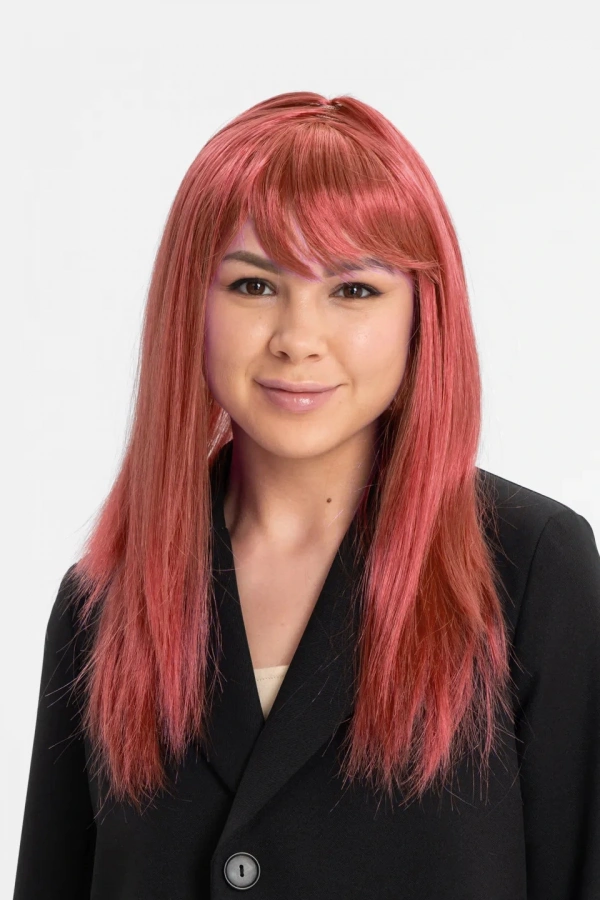 Kızıl Renk Düz Kesim Peruk