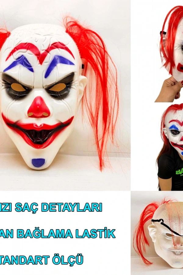 Kızıl Saçlı Joker Palyaço Maskesi