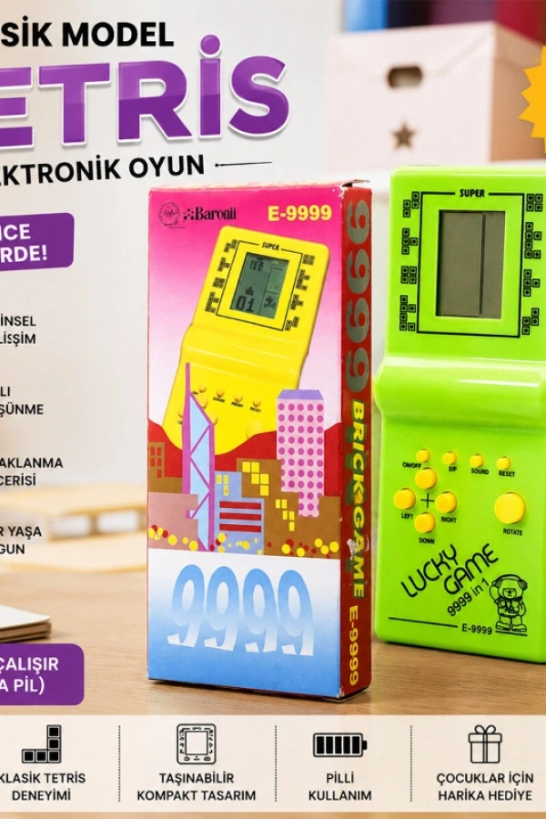 Klasik Model Tetris - Pilli - Elektronik Oyuncak