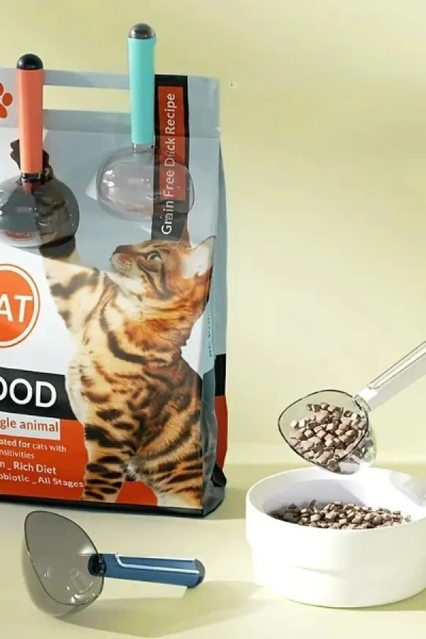 Klipsli Ölçekli Kedi Köpek Mama Küreği