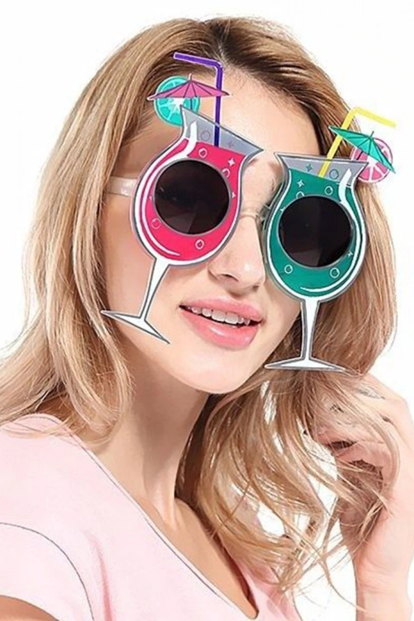 Kokteyl Temalı Hawaii Yaz Partisi Gözlüğü