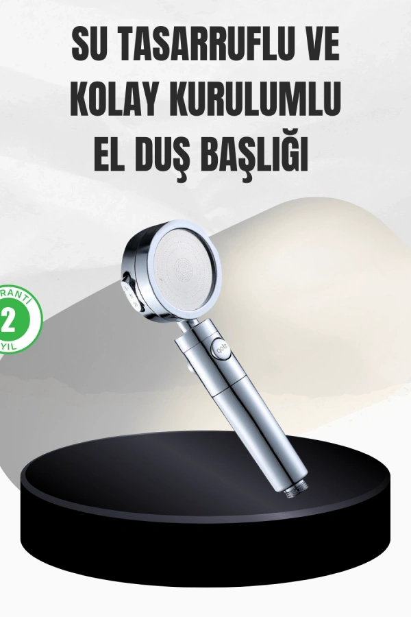 Kolay Montajlı 3 Modlu Yüksek Basınç Duş Başlığı