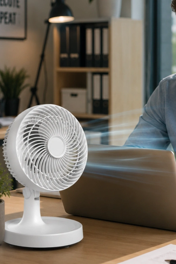 Kompakt Mini Fan Otomatik Salınımlı Sessiz Masaüstü Vantilatör