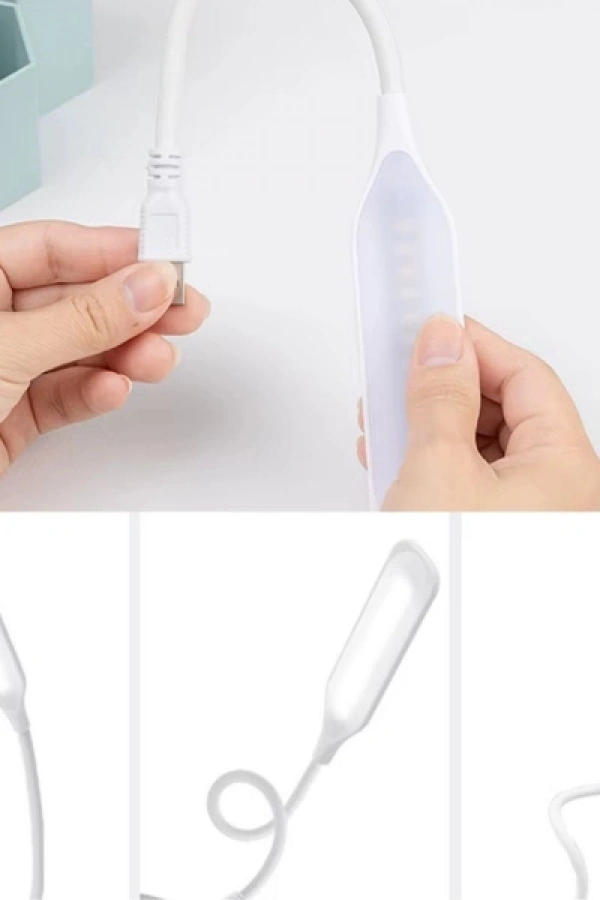 Kompakt USB Beyaz 14 Ledli 3 Kademeli Dokunmatik Okuma Lambası