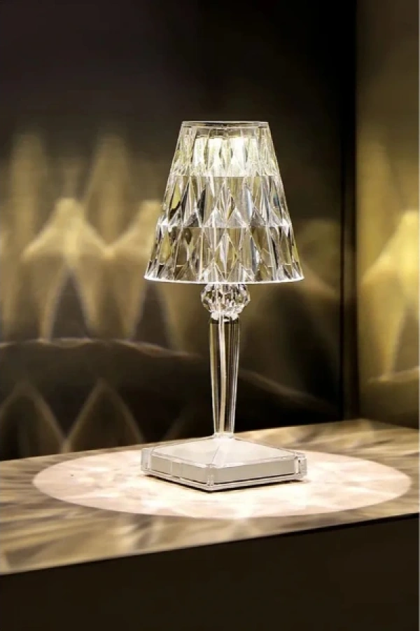 Kristal Abajur LED Kumandalı Ve Dokunmatik Masa Lambası