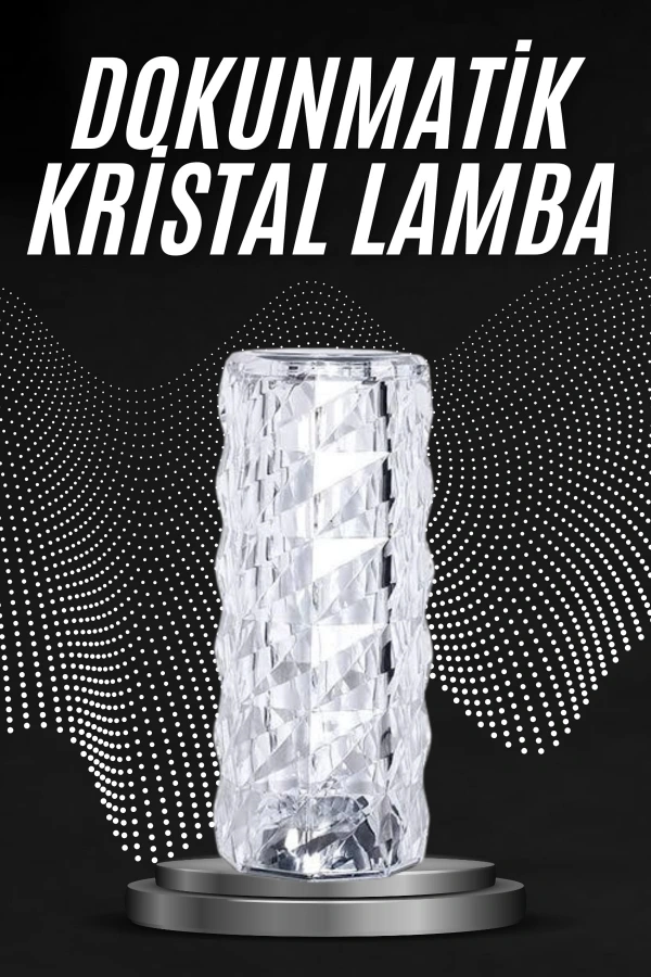 Kristal Lamba Masa Lambası Şarjlı Masa Lambası Dokunmatik Sensör Usb Şarjlı