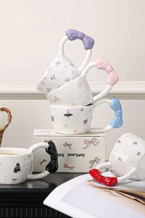 Kurdele Saplı Seramik Kupa Bardak