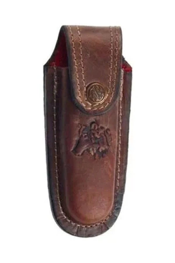 Kurt Figürlü Hakiki Deri Çakı Kılıfı No:1, 11 x 4 cm - Kemerlikli