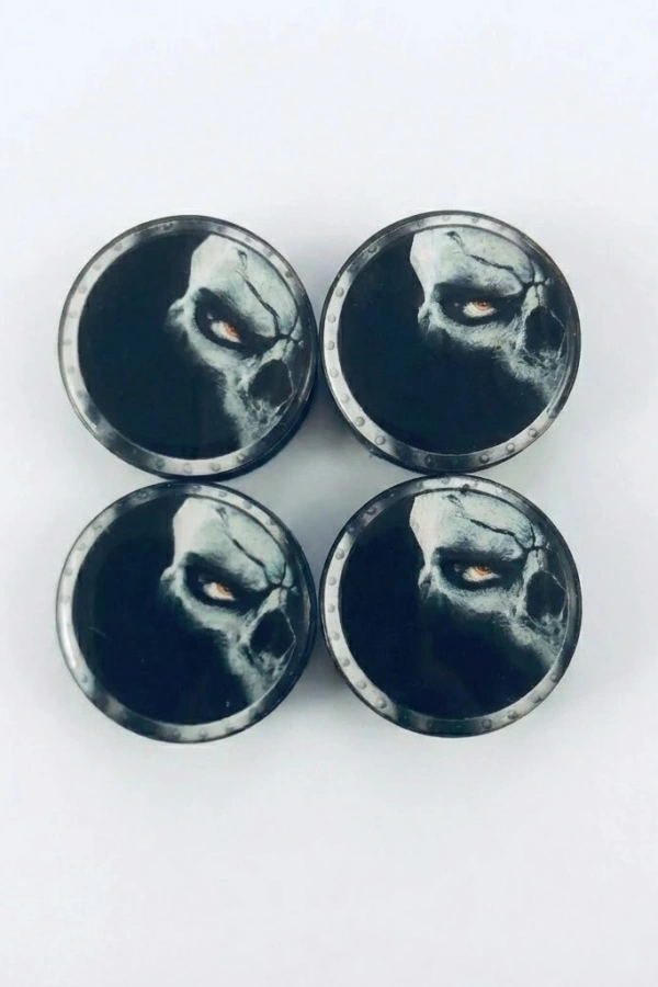 Kuru Kafa Ghost Damla Geçme Jant Göbek Kapağı 4’lü Set 55/58mm Siyah