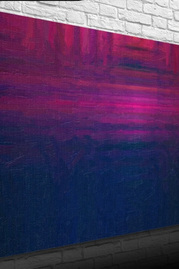 Lacivert ve Eflatun Soyut Çalışma Kanvas Tablo 50 x 70