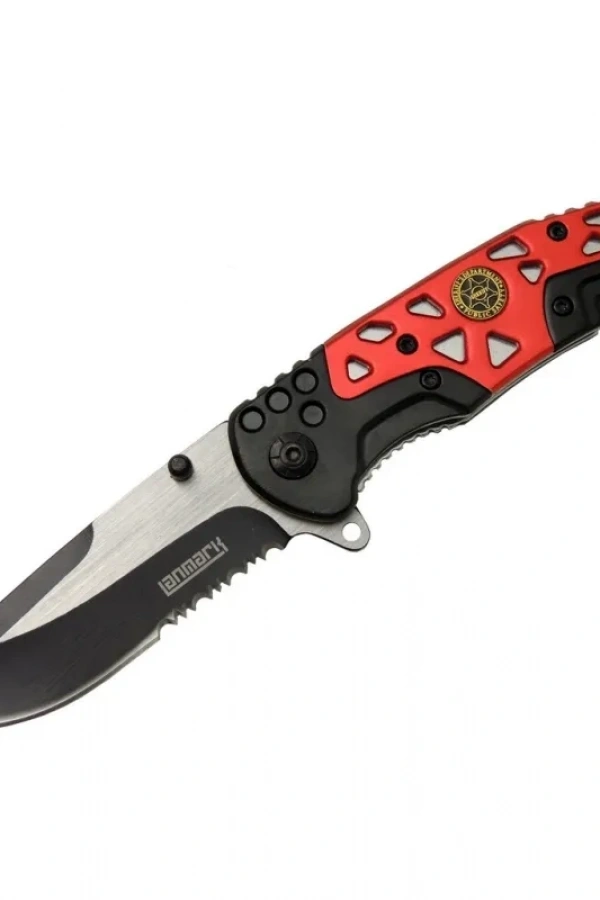 Lanmark MX10B Kırmızı Testereli Outdoor Çakı 21 cm - Otomatik, Perçinli