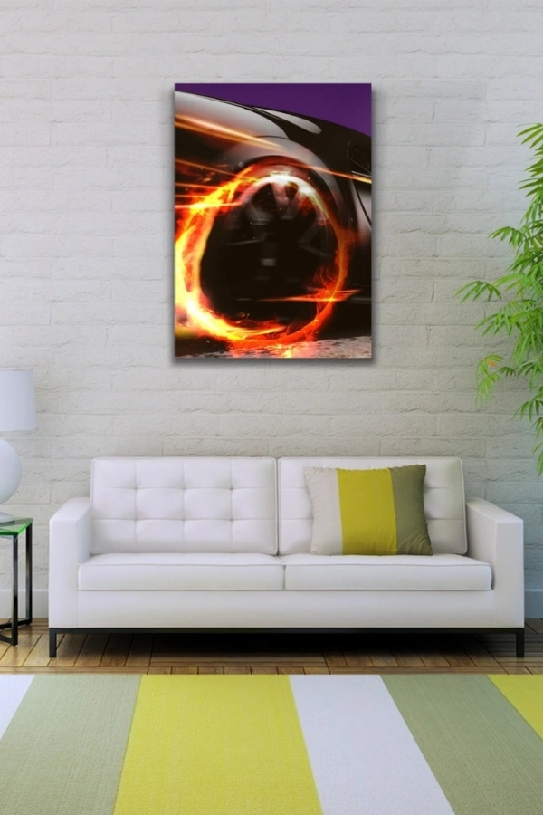 Lastik yakan Spor Araba Kanvas Tablo 50 x 70