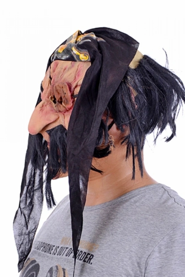 Lateks Saçlı Sakallı Korsan Maskesi