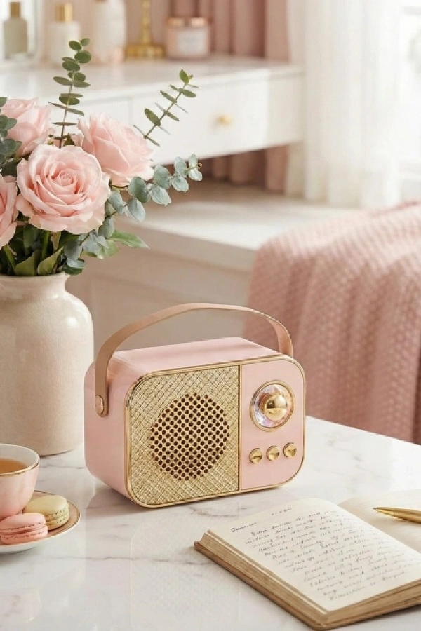 LED Aydınlatmalı Hoparlör Pembe