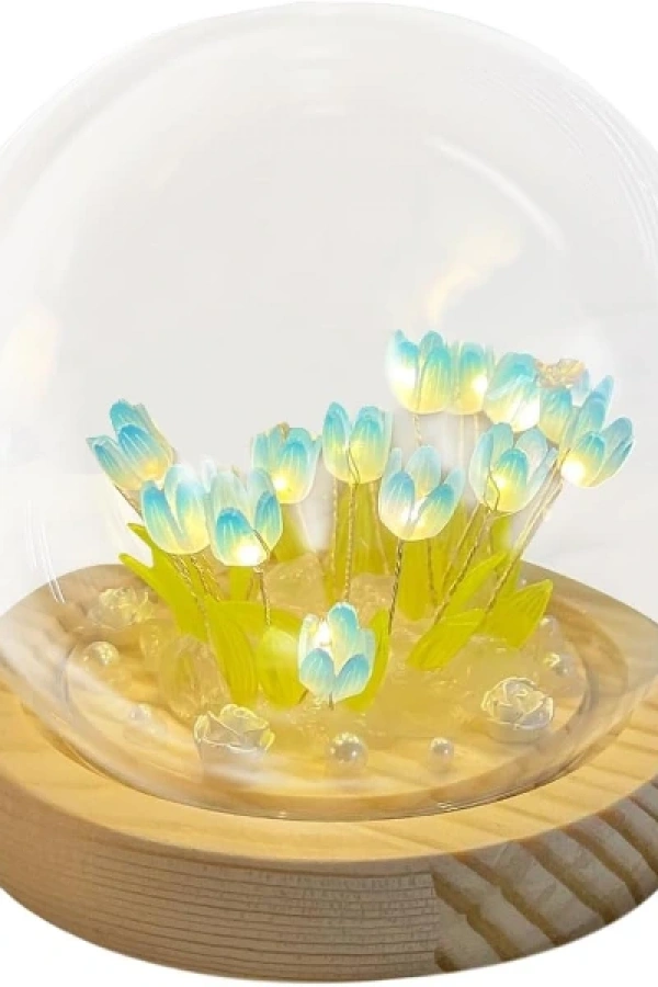 LED Işıklı Kendin Yap Lale Cam Küre