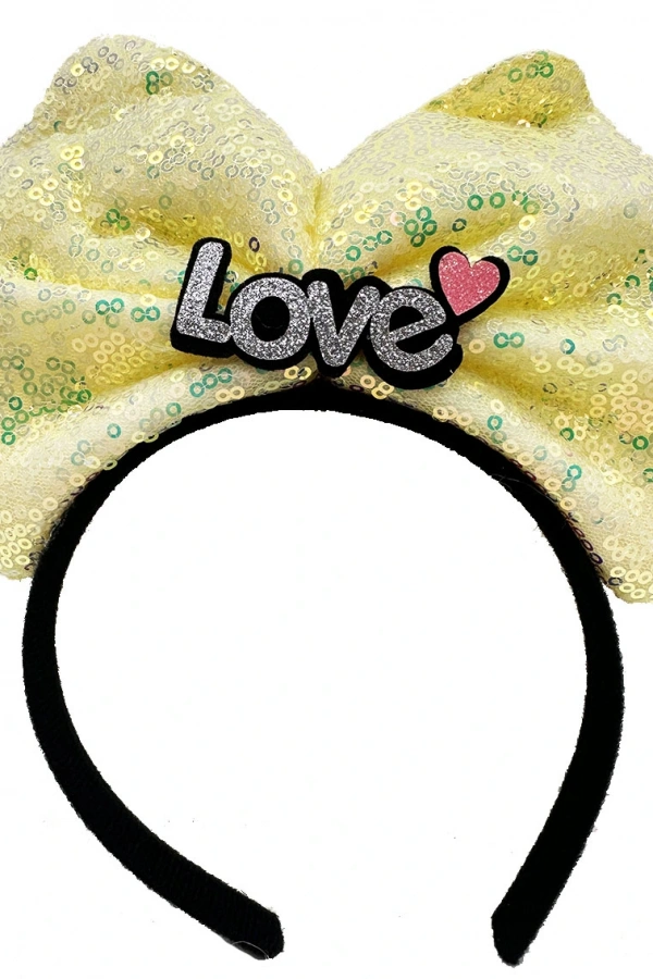 Led Işıklı Love Yazılı Fiyonk Taç